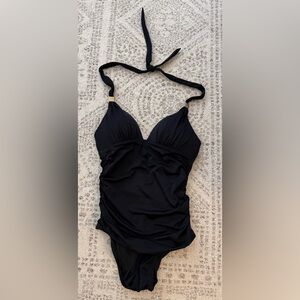 Victorias Secret One Piece Swimsuit Halter Black Sz M
